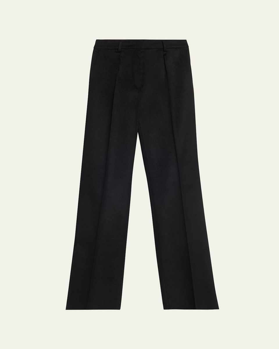 Straight-Leg Wool Pants